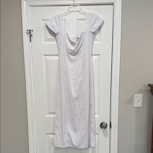 Abercrombie & Fitch White Midi Dress